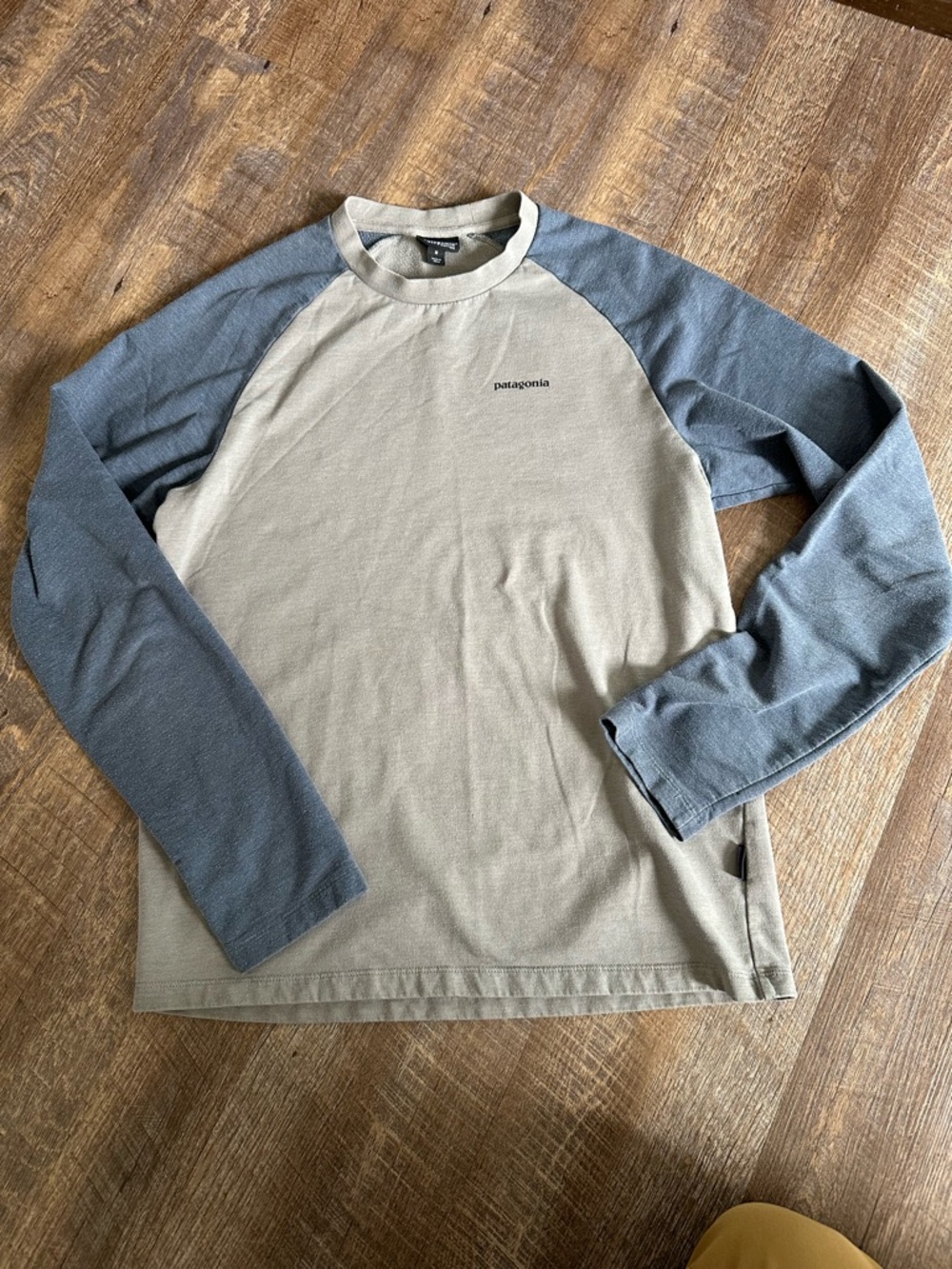 Patagonia Men’s Two-Tone Long-Sleeve Raglan Shirt - Beige & Slate Blue